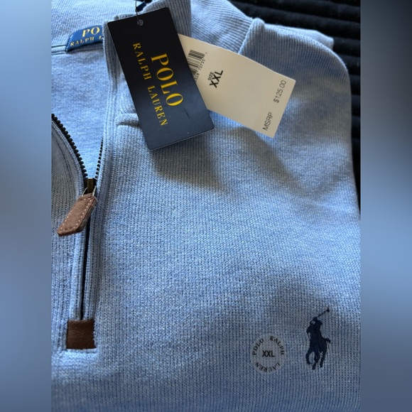 Ralph Lauren Men's Light Blue Zip-Up Sweater - Picture 6 of 10